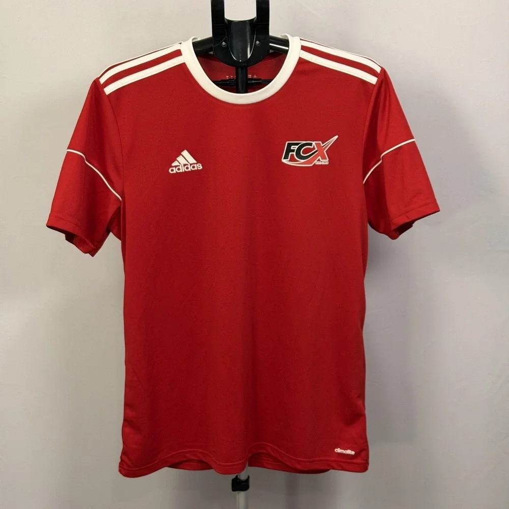 FCX Soccer Club Jersey Shirt‎ Mens Large Red Short Sleeve Adidas Climalite 7